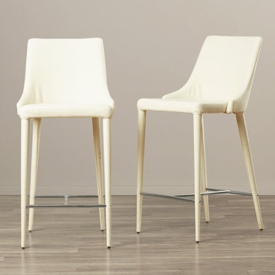 Lebron 26 inch Bar Stool Upholstery: Linen Beige
