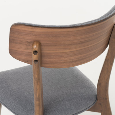McQueen 5 Piece Dining Set Table Finish: Natural Walnut, Chair Finish: Dark Gray