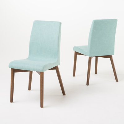 Edgware Side Chair Upholstery: Mint, Finish: Walnut