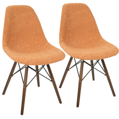 Katelynn Duo Side Chair Upholstery: Orange