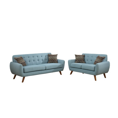 Langley Street LGLY5247 Takeo 2 Piece Sofa Set with 4 Pillows Upholstery