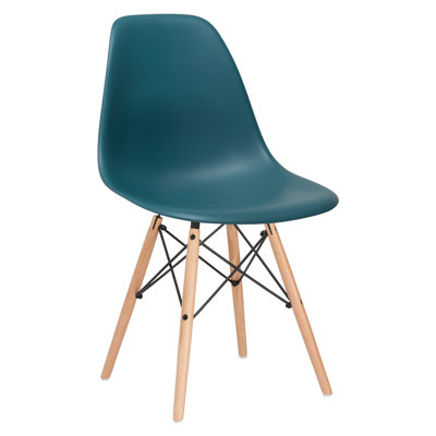 Quintus Side Chair Finish: Natural, Color: Teal