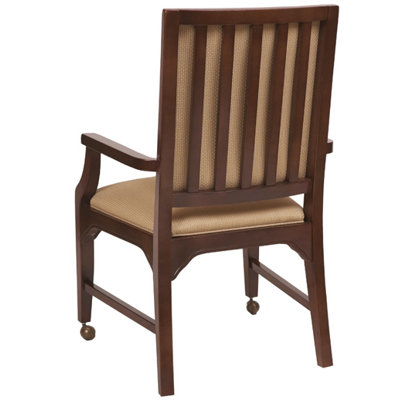 Arm Chair Upholstery: Chocolate, Finish: Montana Walnut