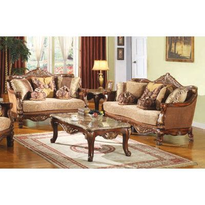 BestMasterFurniture D081- 2 pc Traditional 2 Piece Traditional Living Room Set