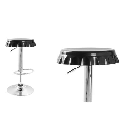 Adjustable Height Swivel Bar Stool Upholstery: Black
