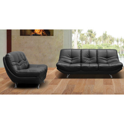 BestMasterFurniture YK10 Black Sofa and Loveseat Leather Sofa and Loveseat Set