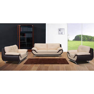 BestMasterFurniture YK09 Seashell/Black Sofa and Chair Sofa and Chair Set