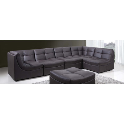BestMasterFurniture 9148 Brown 6 Pcs Set Modular Sectional Upholstery