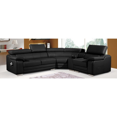 BestMasterFurniture 6256 Black Sectional Upholstery