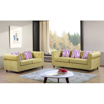 Container S5114-2PC Obscure 2 Pieces Sofa and Loveseat Set