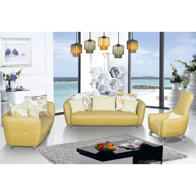 Container S5168-3PC 3 Piece Leather Living Room Set Upholstery