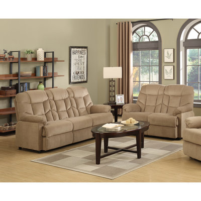Container S6036-2PC Reclining Sofa and Loveseat Set Upholstery