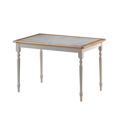 Rochers Tile Top Dining Table Finish: White / Natural