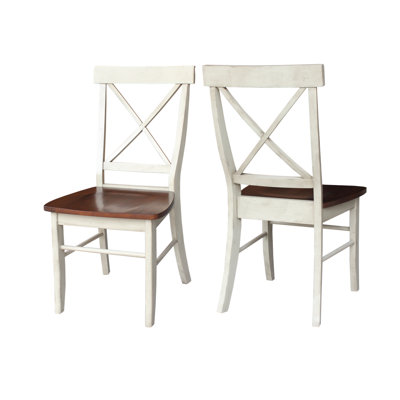Sawyer Cross Back Side Chair Finish: Antiqued Almond/Espresso