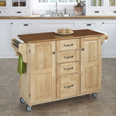 Adelle-a-Cart Kitchen Island Finish: Natural