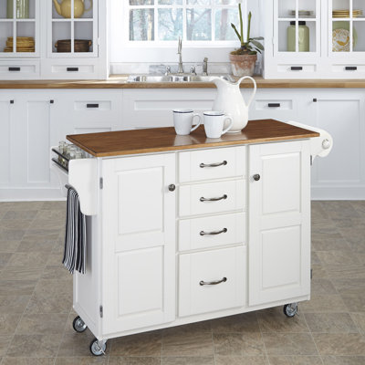 Adelle-a-Cart Kitchen Island Finish: White