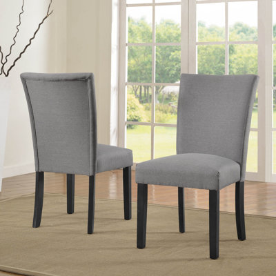 Plott Side Chair Upholstery: Light Grey, Finish: Black