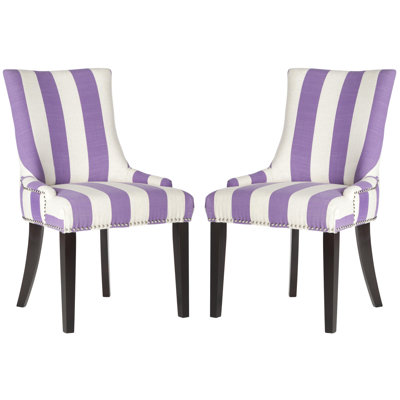 Gowanus Dining Chair Upholstery: Lavender / White Stripe