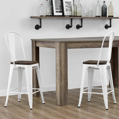 T Austin Design Fortuna 24 Bar Stool Finish White T Austin Design Fortuna 24 Bar Stool Finish White