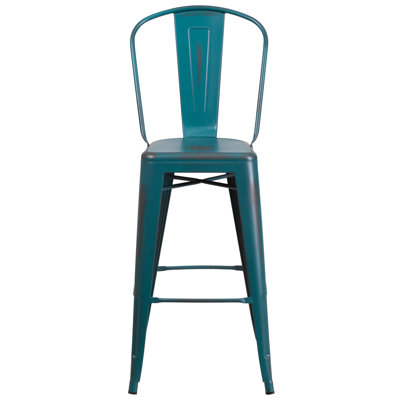 Cercis 30 inch Bar Stool Finish: Distressed Kelly Blue