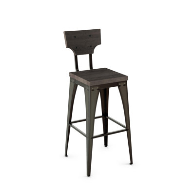 Clarkedale 30 inch Bar Stool Finish: Black/Gray