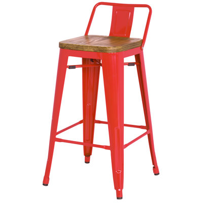 Ellery 26 inch Bar Stool Upholstery: Red