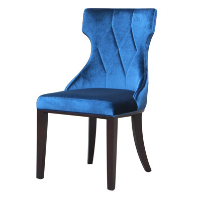 Sutherland Leather Side Chair Upholstery: Velvet - Indigo Blue