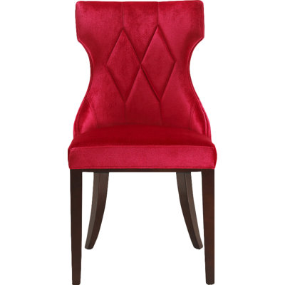 Sutherland Leather Side Chair Upholstery: Velvet - Red