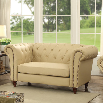 Willa Arlo Interiors WRLO3220 Renhold Chesterfield Rolled Arms Loveseat