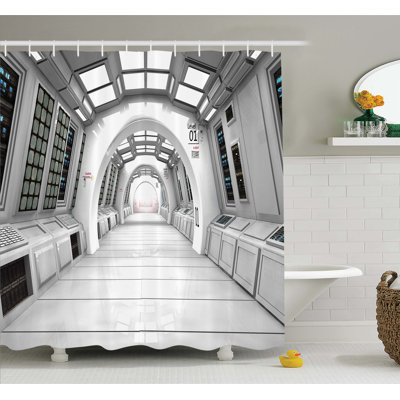 Outer Space Launch View with Hypertech Energy Stellar Extra Solar Nuclear Trip Image Shower Curtain Set Outer Space Launch View with Hypertech Energy Stellar Extra Solar Nuclear Trip Image Shower Curtain Set