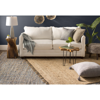 Mistana Liza Hand Woven Natural Area Rug - Makhi Hand Knotted Wool Dark Blue Area Rug Mistana Liza Hand Woven Natural Area Rug - Makhi Hand Knotted Wool Dark Blue Area Rug