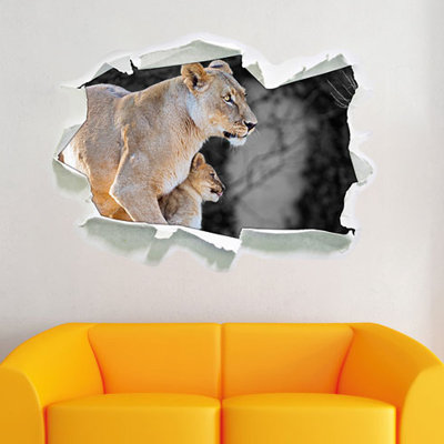 Loving Lioness Mother with Cub Wall Sticker at Wayfair Loving Lioness Mother with Cub Wall Sticker.