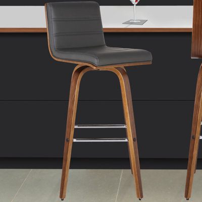 Armen Living Vienna 30 Swivel Bar Stool With Cushion Upholstery Armen Living Vienna 30 Swivel Bar Stool With Cushion Upholstery Gray
