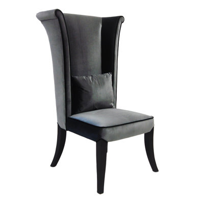 Armen Living Mad Hatter Rich Velvet Dining Chair Gray
