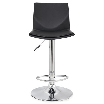 Adjustable Height Swivel Bar Stool Upholstery: Black