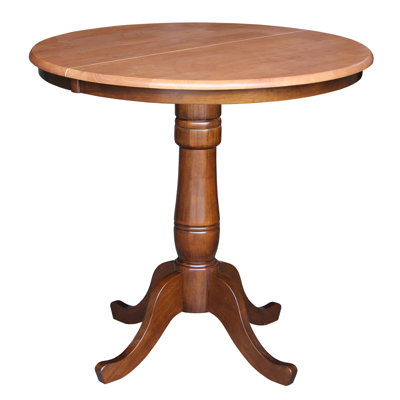 Windsor Counter Height Pub Table with Leaf Finish: Cinnamon / Espresso