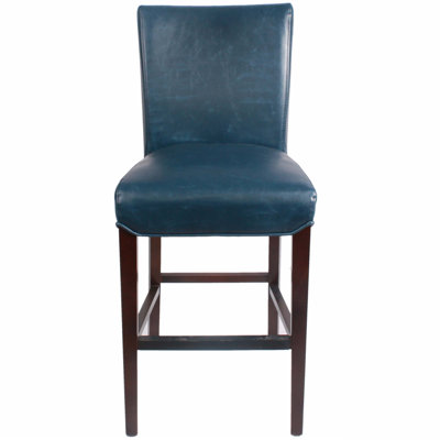 Ginevra?26 inch Bar Stool with Cushion Upholstery: Vintage Blue