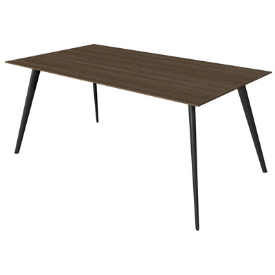 Airfoil Dining Table Top Finish: American Walnut, Base Finish: Black