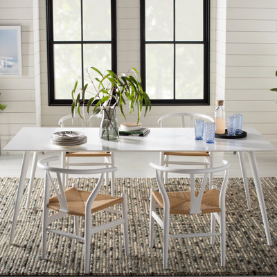 Airfoil Dining Table Top Finish: White, Base Finish: Copper