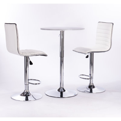 Adjustable Height Swivel Bar Stool Color: White