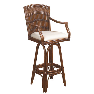 Sophornitella 30 inch Swivel Bar Stool Upholstery: Molokai Rain