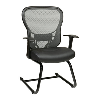 Back Eco Leather Guest Chair with Fixed Arms Back Eco Leather Guest Chair with Fixed Arms