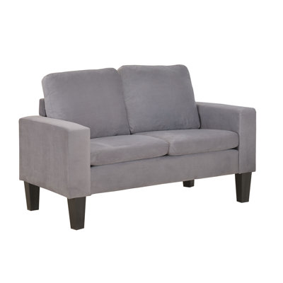 72013-62GY NHHM1034 NathanielHome Sarah Microfiber Loveseat