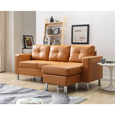 Zipcode Design ZPCD4290 Marybelle Small Space Convertible Reversible Sectional Upholstery