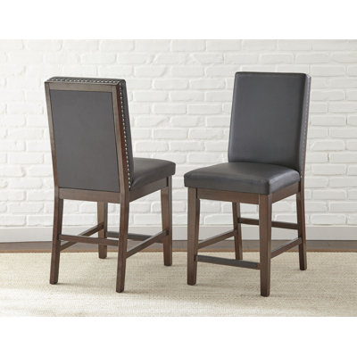 Karlov Counter Side Chair (Set of 2) Upholstery: Black
