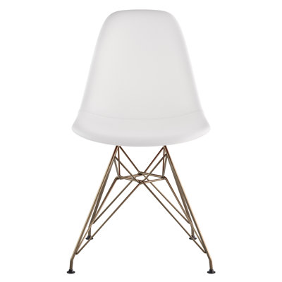 Eiffel Side Chair Finish: Brass, Upholstery: Weathered Blue