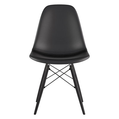Dowel Side Chair Upholstery: Milano Black, Finish: Black