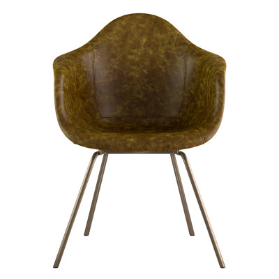 Classroom Arm Chair Seat Color: Palermo Olive, Leg Finish: Brass