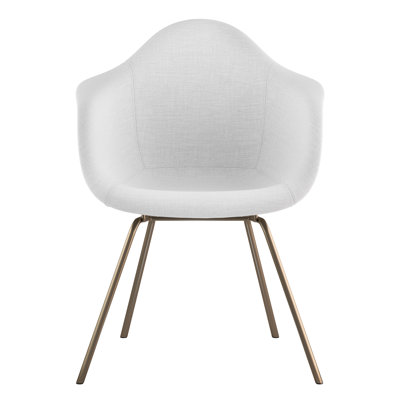 Classroom Arm Chair Upholstery: Glacier White, Finish: Brass