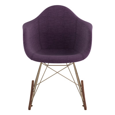 Arm Chair Upholstery: Plum Purple, Finish: Brass